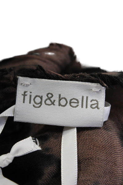 Fig & Bella Womens Tight Knit Frayed Wide Scarf Multicolor Lot Of 2