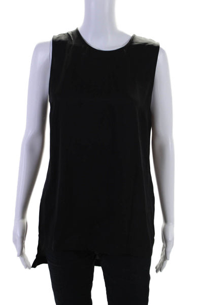 Theory Womens Silk Crew Neck Sleeveless Yinga B Tank Top Black Size Medium