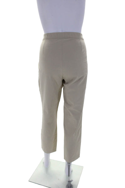 Theory Womens Pull On High Rise Slim Leg Khaki Pants Beige Cotton Size 12