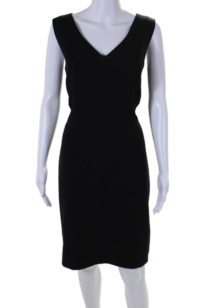 Tahari Womens Sleeveless High Waist V Neck A Line Knee Length Dress Black Size 1