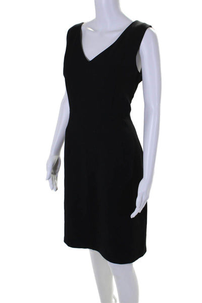 Tahari Womens Sleeveless High Waist V Neck A Line Knee Length Dress Black Size 1