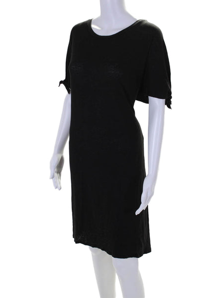 Velvet by Graham & Spencer Womens Short Sleeves Shirt Dress Black Size Small