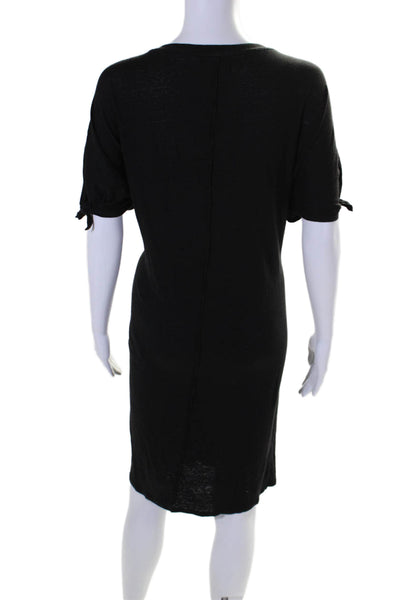 Velvet by Graham & Spencer Womens Short Sleeves Shirt Dress Black Size Small