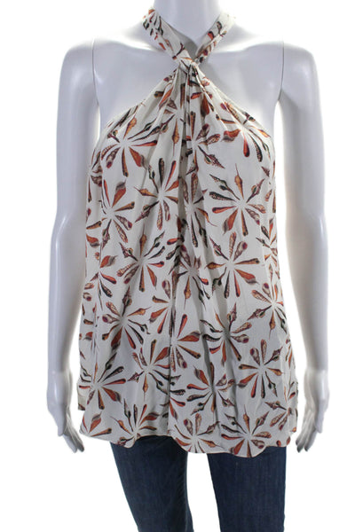 Kobi Halperin Womens Scoop Neck Abstract Print Blouse White Size Small