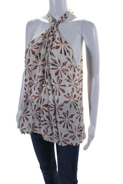 Kobi Halperin Womens Scoop Neck Abstract Print Blouse White Size Small