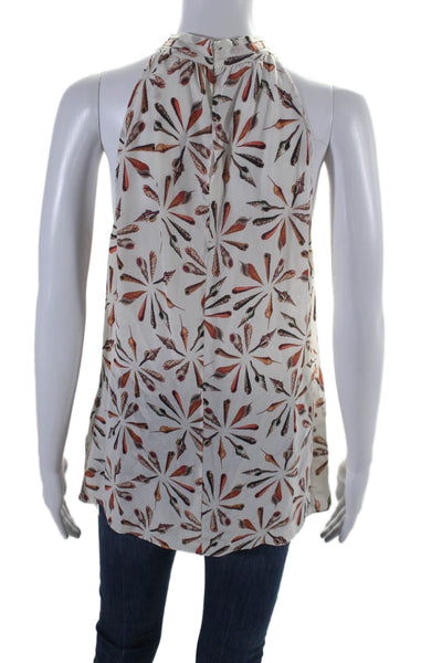 Kobi Halperin Womens Scoop Neck Abstract Print Blouse White Size Small