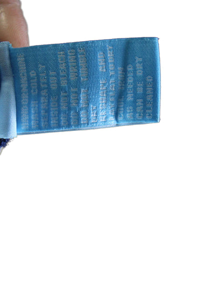 J. Mclaughlin Cotton Long Sleeve Stripe Detail Crewneck Knit Top Blue Size XS