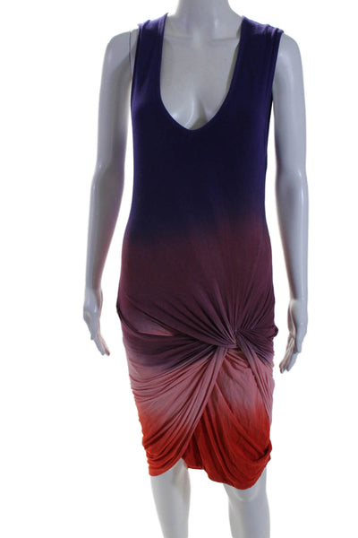 Young Fabulous & Broke Womens Ombre V-Neck Sleeveless Dress Purple Size S