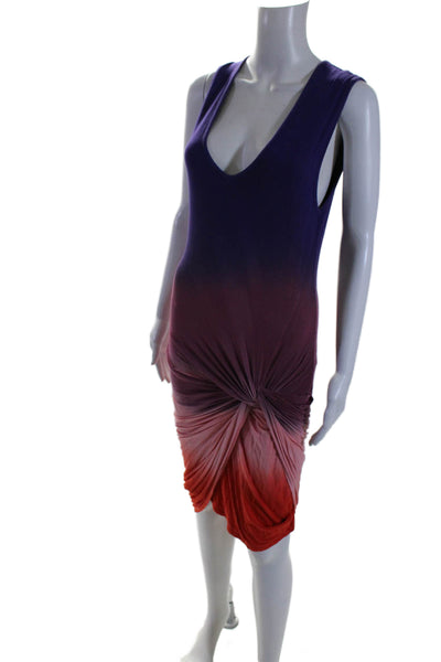 Young Fabulous & Broke Womens Ombre V-Neck Sleeveless Dress Purple Size S