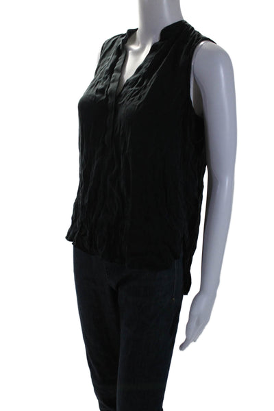 Intermix Womens Silk V-Neck Sleeveless Pullover Blouse Top Black Size S