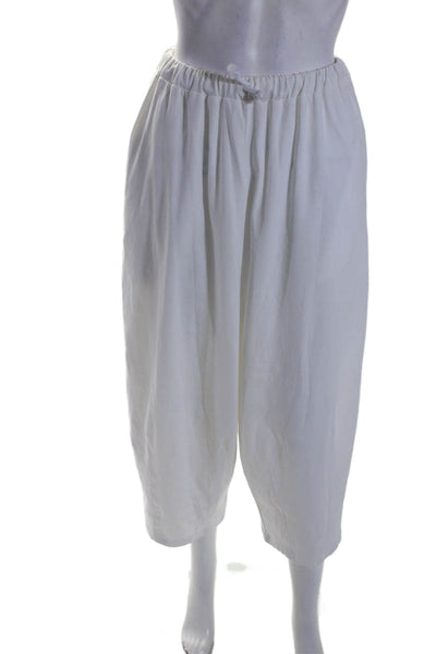 Ivan Grundahl Womens Cotton White Drawstring High Waisted Crop Pants Size XS