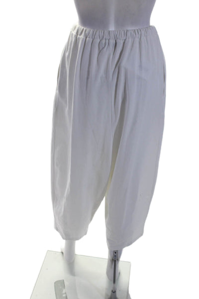 Ivan Grundahl Womens Cotton White Drawstring High Waisted Crop Pants Size XS