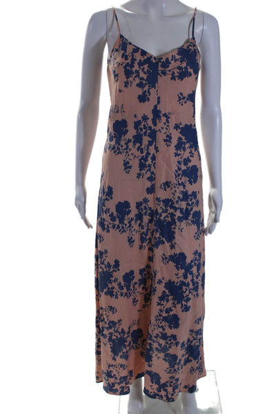 Scanlan Theodore Womens Linen Pink Floral V-neck Sleeveless Shift Dress Size 2