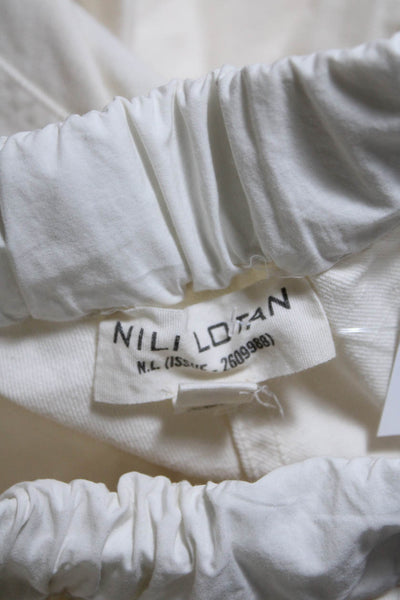 Nili Lotan Womens Cotton Twill High Rise Straight Leg Capri Pants White Size 2