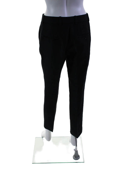 3.1 Phillip Lim Womens Mid Rise Pleated Trouser Pants Black Wool Size 4