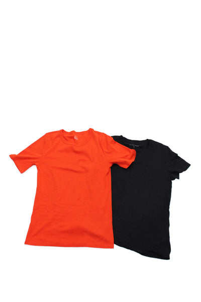 J Crew Vince Womens Perfect Fit Tee Shirts Orange Black Cotton Size Medium Lot 2