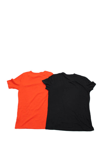 J Crew Vince Womens Perfect Fit Tee Shirts Orange Black Cotton Size Medium Lot 2