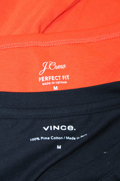 J Crew Vince Womens Perfect Fit Tee Shirts Orange Black Cotton Size Medium Lot 2