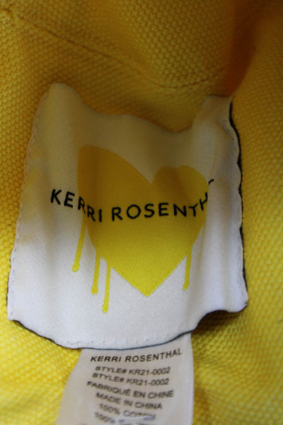 Kerri Rosenthal Womens Pull On Bucket Hat Sunshine Yellow Cotton Size One Size