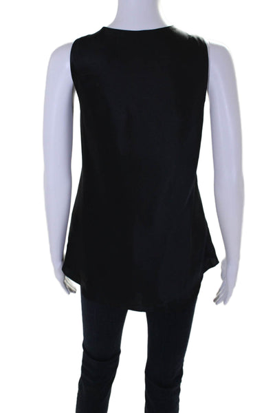 Nicole Miller Collection Womens Silk Cowl Neck Tank Top Black Size Large