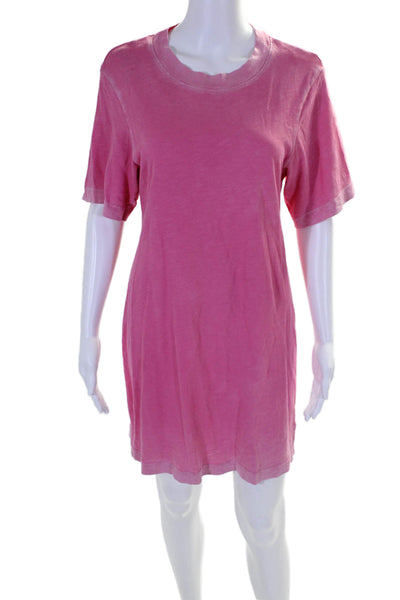 Cotton Citizen Women's Crewneck Short Sleeves Basic T-Shirt Dress Pink Size S