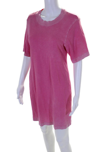 Cotton Citizen Women's Crewneck Short Sleeves Basic T-Shirt Dress Pink Size S