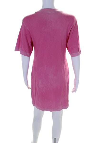 Cotton Citizen Women's Crewneck Short Sleeves Basic T-Shirt Dress Pink Size S