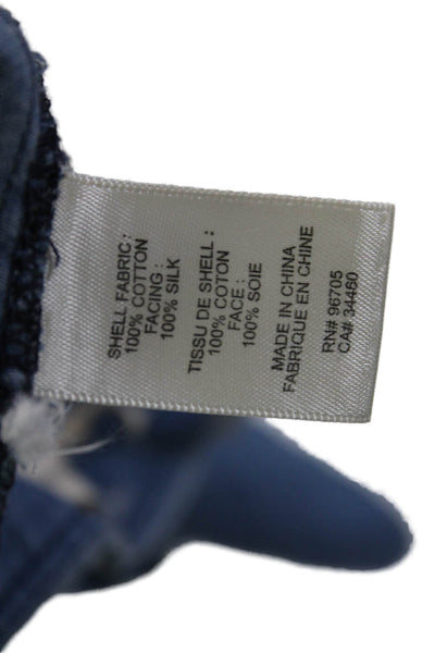 Rebecca Taylor Womens Cotton High Rise Belted Relaxed Fit Jeans Blue Size 0