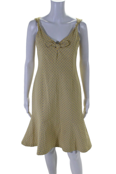 Moschino Cheap & Chic Womens Polka Dot V Neck Pencil Dress Yellow Size 6