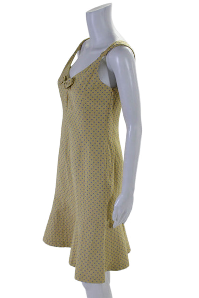 Moschino Cheap & Chic Womens Polka Dot V Neck Pencil Dress Yellow Size 6