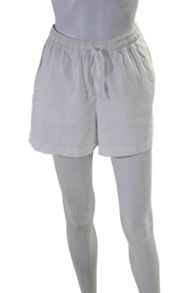 Tuckernuck Womens Elastic Waist Drawstring Athletic Shorts White Small