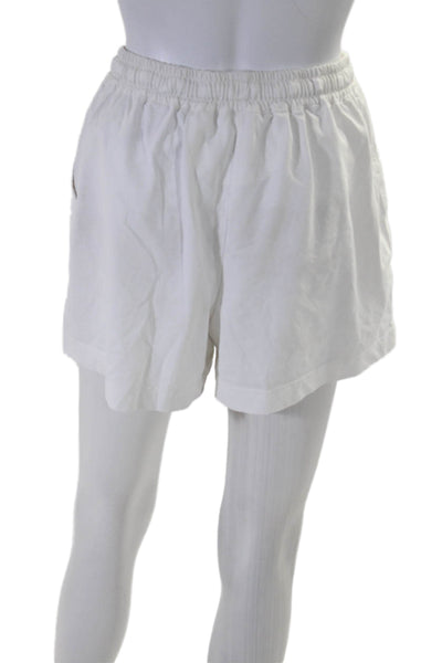 Tuckernuck Womens Elastic Waist Drawstring Athletic Shorts White Small