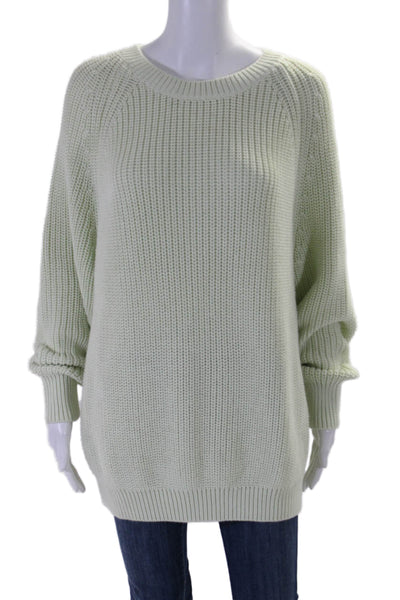 Tory Sport Womens Crew Neck Long Sleeve Thick Knit Sweater Green Small