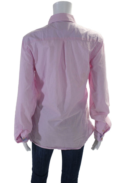 Scotch And Soda Womens Cotton Collared Buttoned Long Sleeve Top Pink Size S