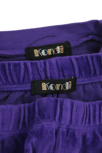 Kondi Girls Cotton Velvet pullover sweatshirt Matching Bottoms Set Purple Size 1