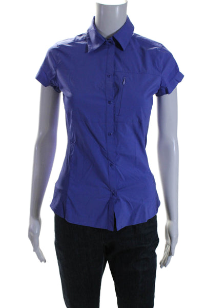 Arc'teryx Womens Collared Short Sleeve Button Down Shirt Top Purple Size XS