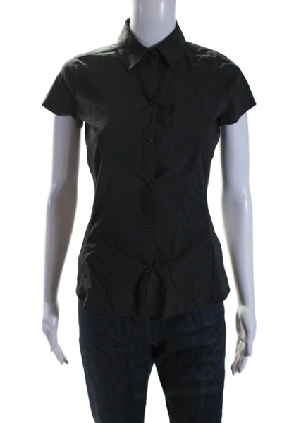 Arc'teryx Womens Collared Short Sleeve Button Down Shirt Top Dark Gray Size XS