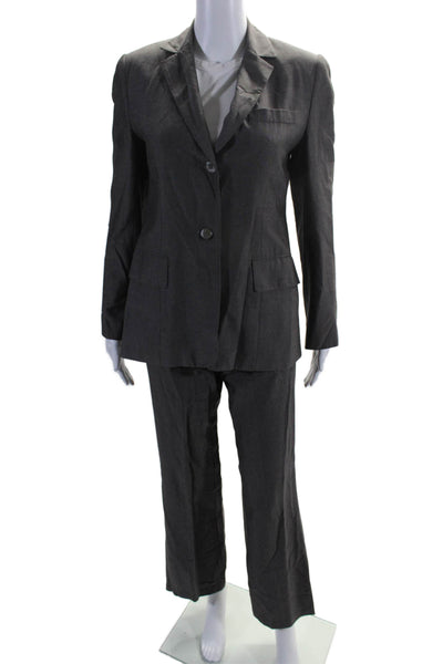 BCBGMAXAZRIA Womens 2 Piece Single Breasted Pants Suit Gray Size 2 4