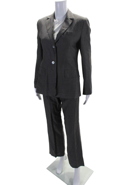 BCBGMAXAZRIA Womens 2 Piece Single Breasted Pants Suit Gray Size 2 4