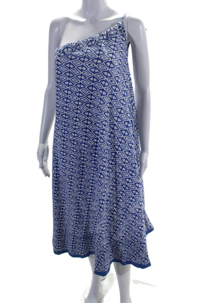 Roberta Roller Rabbit Womens Abstract Print One Shoulder Sundress Blue Size XS