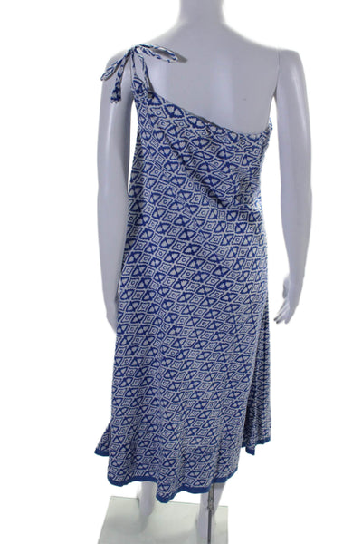 Roberta Roller Rabbit Womens Abstract Print One Shoulder Sundress Blue Size XS