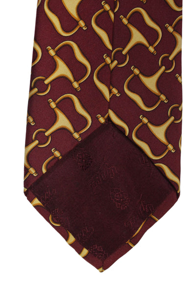 Gucci Womens Silk Abstract Print Classic Neck Tie Red Gold Size OS