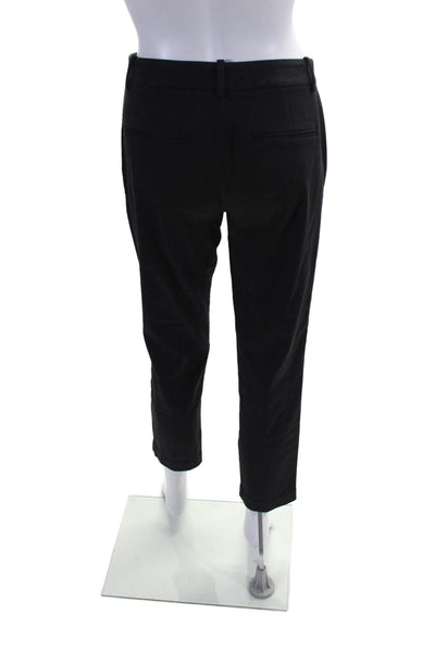 Theory Womens Cotton Hook & Eye Zipped Tapered Casual Pants Black Size 0