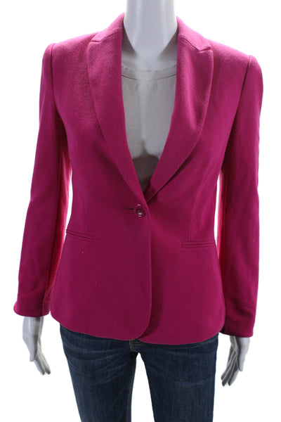 Lily Pulitzer Womens Collared Buttoned Long Sleeve Blazer Jacket Pink Size XS