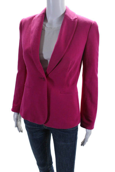 Lily Pulitzer Womens Collared Buttoned Long Sleeve Blazer Jacket Pink Size XS