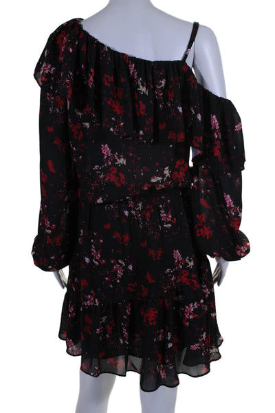 Parker Women's Cold Shoulder Smocked Long Sleeves Floral Mini Dress Size M