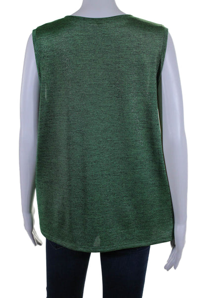 Drew Womens Sleeveless Pullover V Neck Tank Top Blouse Green Black Size Large