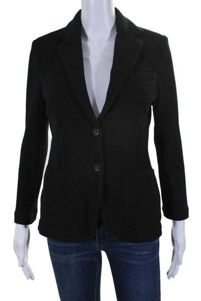 Circolo Womens Wool Single Breasted Unlined Blazer Jacket Black Size 42