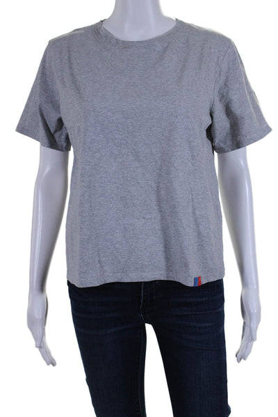 Kule Womens Cotton Short Sleeve Basic Crewneck T shirt Gray Size M