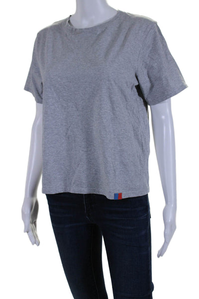 Kule Womens Cotton Short Sleeve Basic Crewneck T shirt Gray Size M